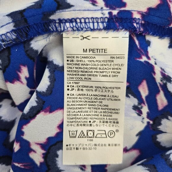 Banana Republic Factory Floral Ruffle Collar Button Down Blouse Size Medium Peti - Picture 6 of 7